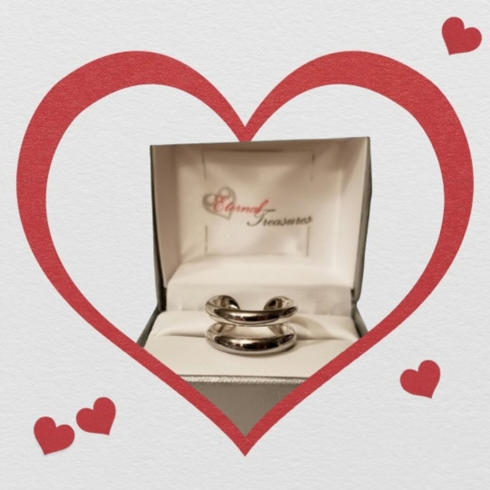 Stainless Steel Dbl Band Ring• Sz7